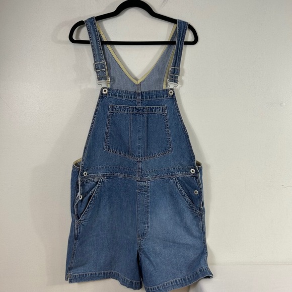 Vintage y2K GAP Industrial Denim Bib Shorts Overalls Jean Jorts